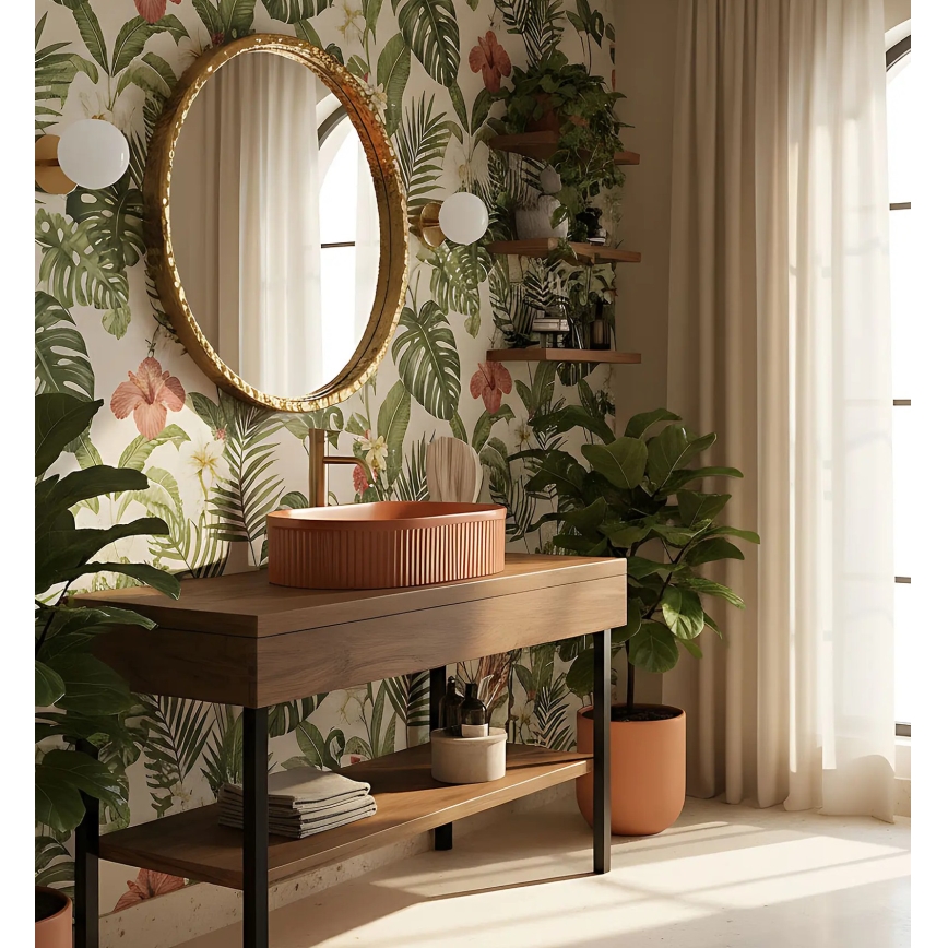 REA-U6377 - Opzetwastafel VANDA 31x49 cm keramiek/oranje
