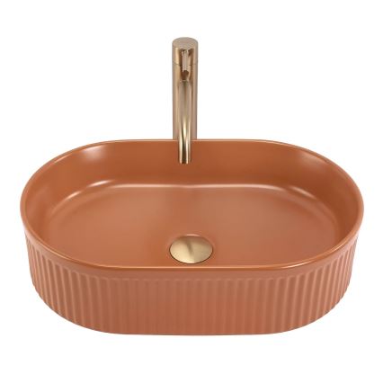 REA-U6377 - Opzetwastafel VANDA 31x49 cm keramiek/oranje