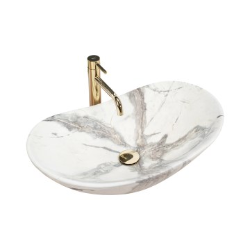 REA-U6502 - Opbouwwastafel ROYAL 36x60,5 cm keramiek/marmerdecor