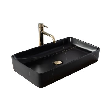 REA-U6510 - Opzetwastafel DENIS 35x61,5 cm keramiek/mat zwart