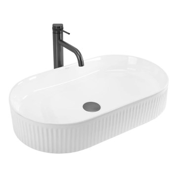 REA-U6526 - Opbouwwastafel VANDA 34x60 cm keramiek/hoogglans wit
