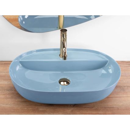 REA-U6618 - Opzetwastafel AURA 41x61 cm keramiek/glanzend blauw