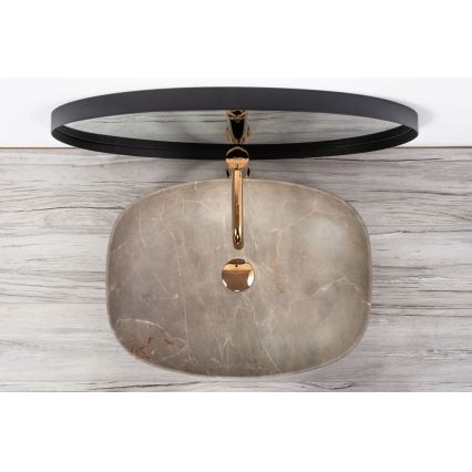REA-U6647 - Opzetwastafel FREJA 39,5x51 cm keramiek/grijs/marmerdecor