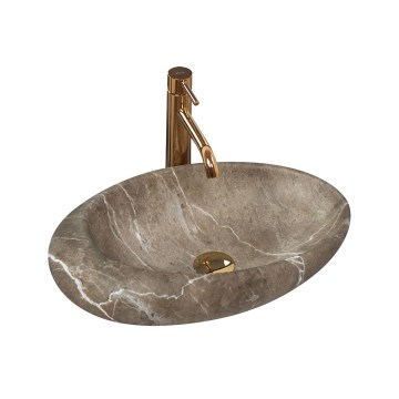 REA-U6650 - Opzetwastafel ROXY 31x49 cm keramiek/grijs/marmerdecor