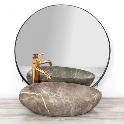 REA-U6650 - Opzetwastafel ROXY 31x49 cm keramiek/grijs/marmerdecor