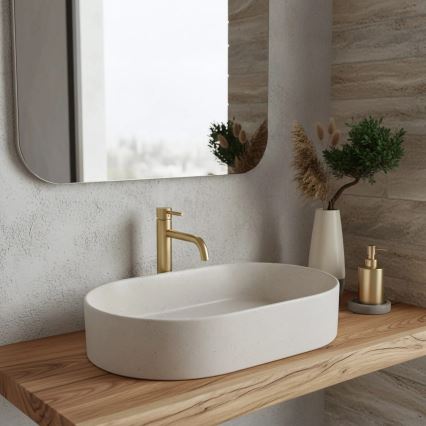 REA-U7341 - Opzetwastafel NADIA 38,5 x 61 cm keramiek/crème