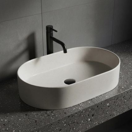 REA-U7341 - Opzetwastafel NADIA 38,5 x 61 cm keramiek/crème