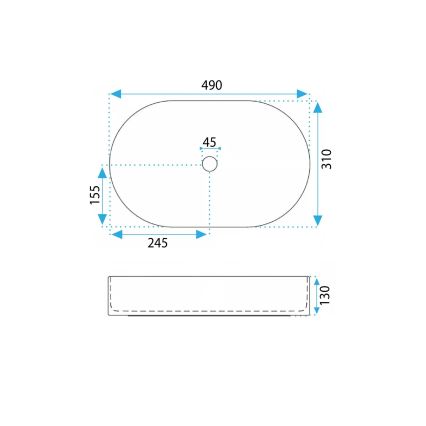 REA-U7342 - Opzetwastafel VANDA 31x49 cm keramiek/beige/steenlook