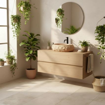 REA-U7348 - Opzetwastafel MIKA 38x50 cm oranje/beige/steenlook
