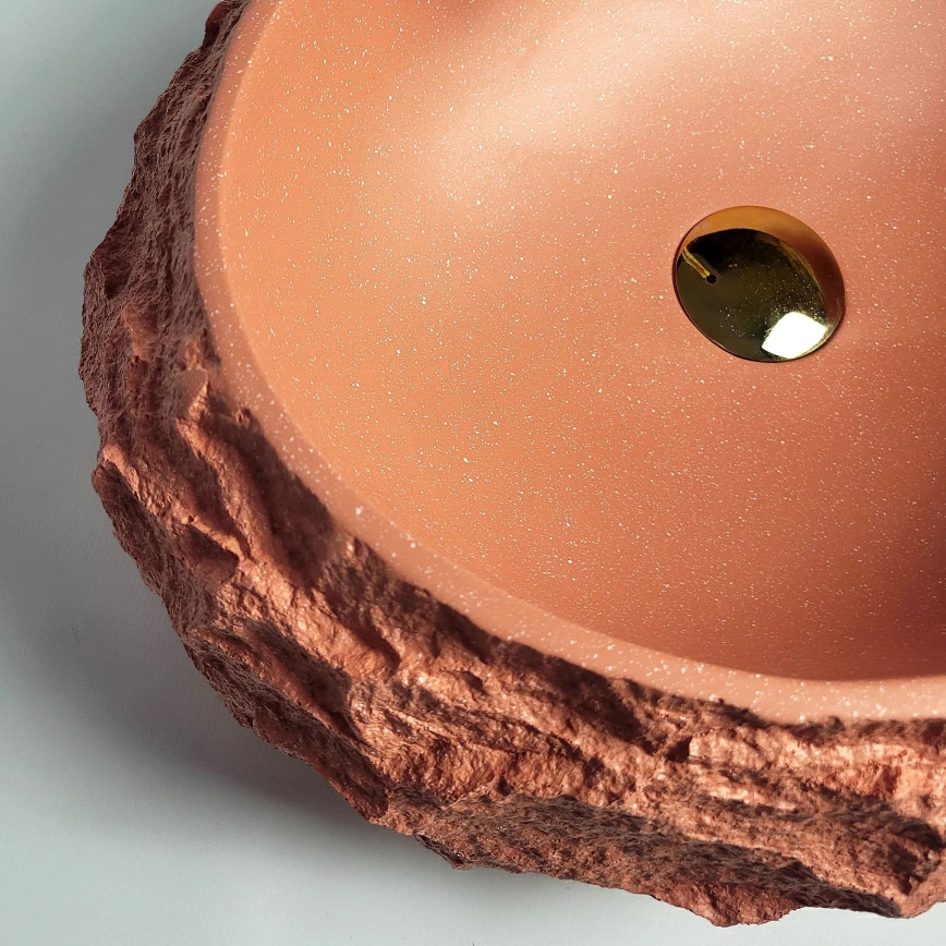 REA-U7349 - Opzetwastafel MIKA 38x50 cm, oranje/steenimitatie