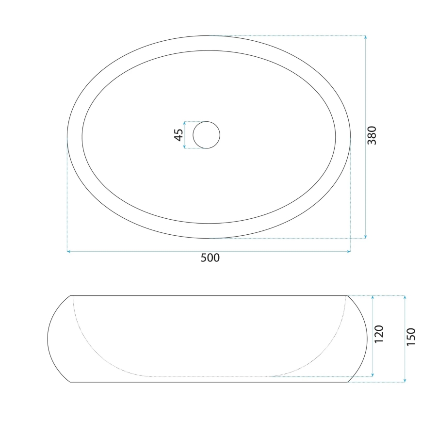 REA-U7349 - Opzetwastafel MIKA 38x50 cm, oranje/steenimitatie