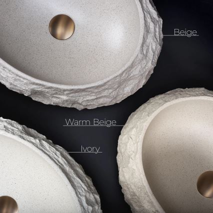 REA-U7350 - Opzetwastafel MIKA 38x50 cm wit/steenlook