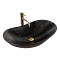 REA-U7478 - Opbouwwastafel ROYAL 36x62 cm keramiek/zwart/marmerdecor