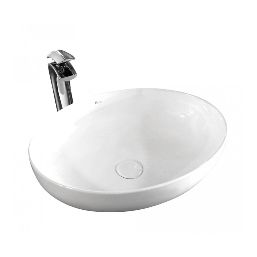 REA-U8198 - Opzetwastafel CAROLA SLIM 39x51,5 cm keramiek/glanzend wit