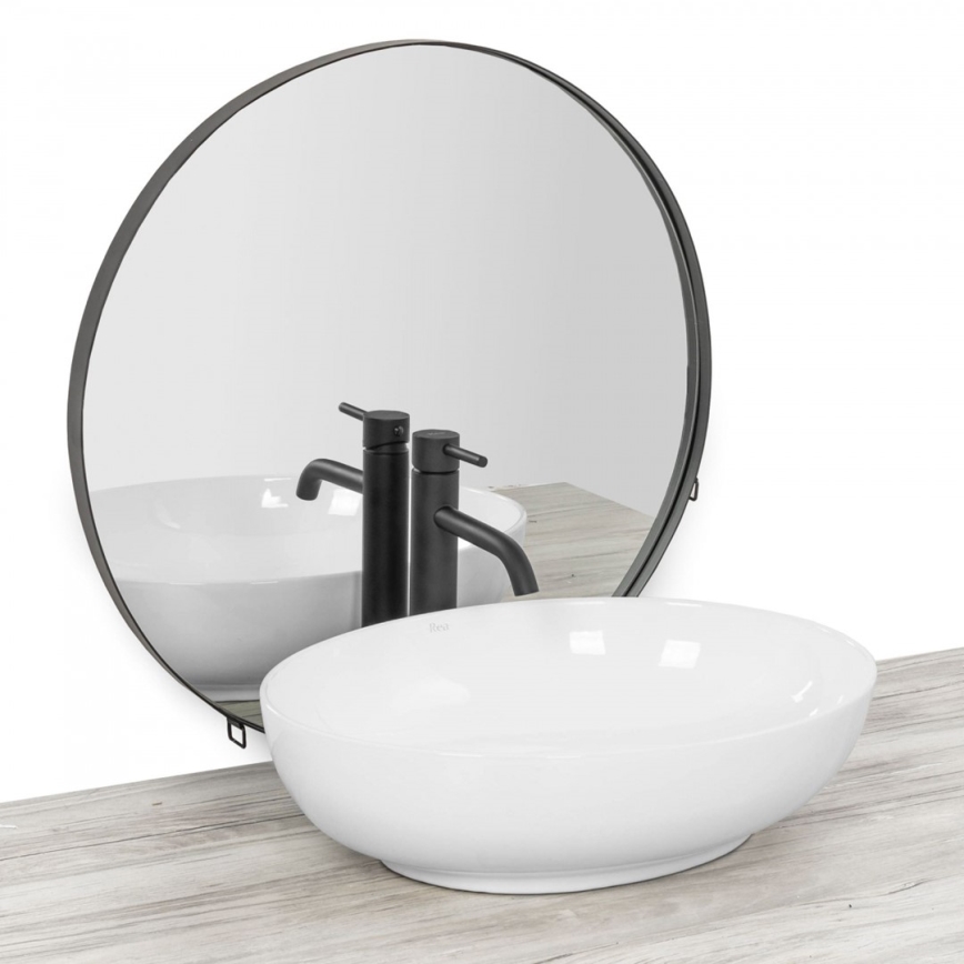 REA-U8198 - Opzetwastafel CAROLA SLIM 39x51,5 cm keramiek/glanzend wit