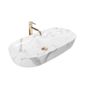 REA-U8403 - Opbouwwastafel CLEO 41x81 cm keramiek/marmerdecor