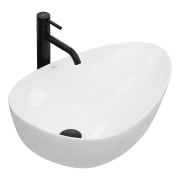 REA-U8536 - Opbouwwastafel GRETA 39x56 cm keramiek/hoogglans wit
