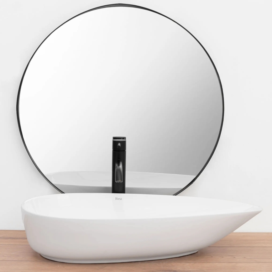 REA-U8537 - Opbouwwastafel GRETA 40x65,5 cm keramiek/hoogglans wit