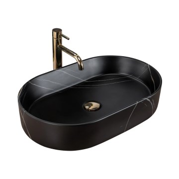 REA-U8565 - Opzetwastafel NADIA 38,5x61 cm keramiek/mat zwart