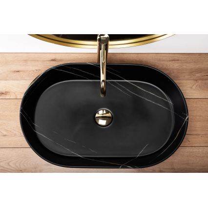 REA-U8565 - Opzetwastafel NADIA 38,5x61 cm keramiek/mat zwart