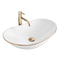REA-U8570 - Opzetwastafel ROYAL 36x62 cm keramiek/glanzend wit/goud