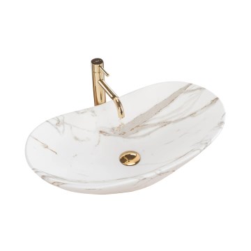 REA-U8598 - Opzetwastafel ROYAL 36x60,5 cm keramiek/marmerdecor