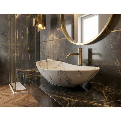 REA-U8598 - Opzetwastafel ROYAL 36x60,5 cm keramiek/marmerdecor