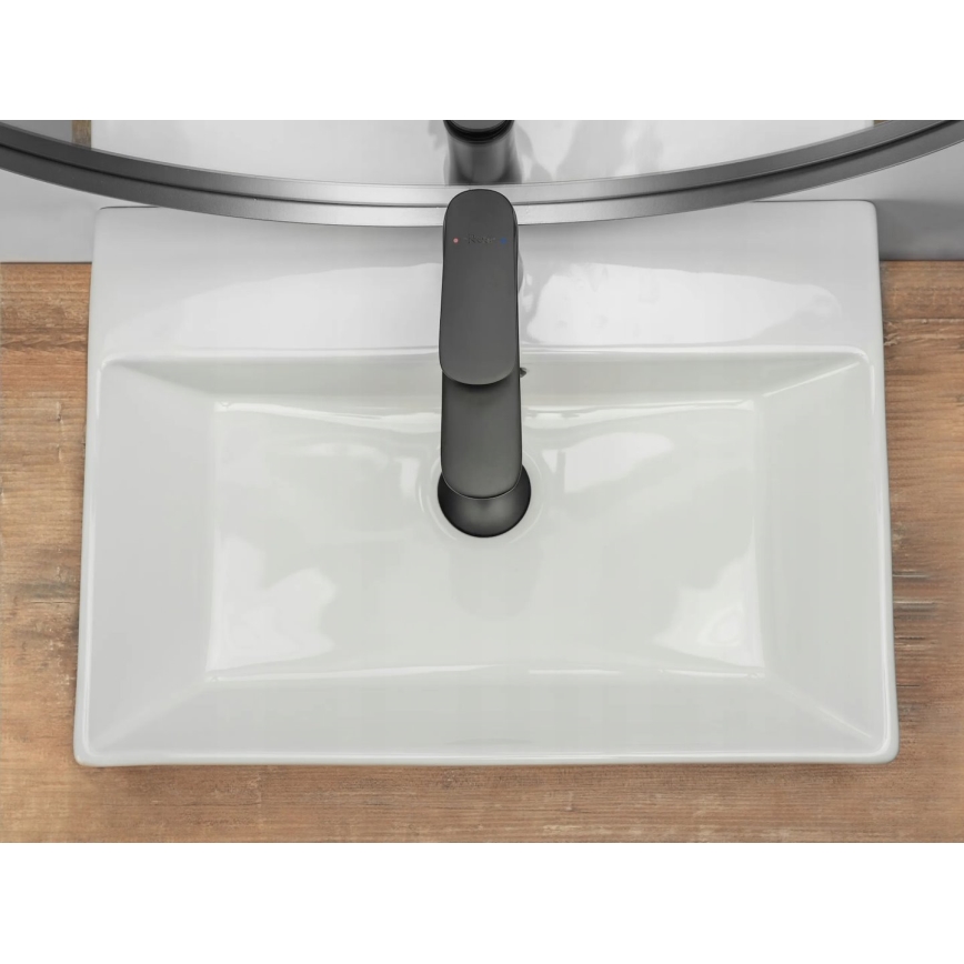 REA-U8701 - Opzetwastafel BONITA 36x51 cm keramiek/glanzend wit