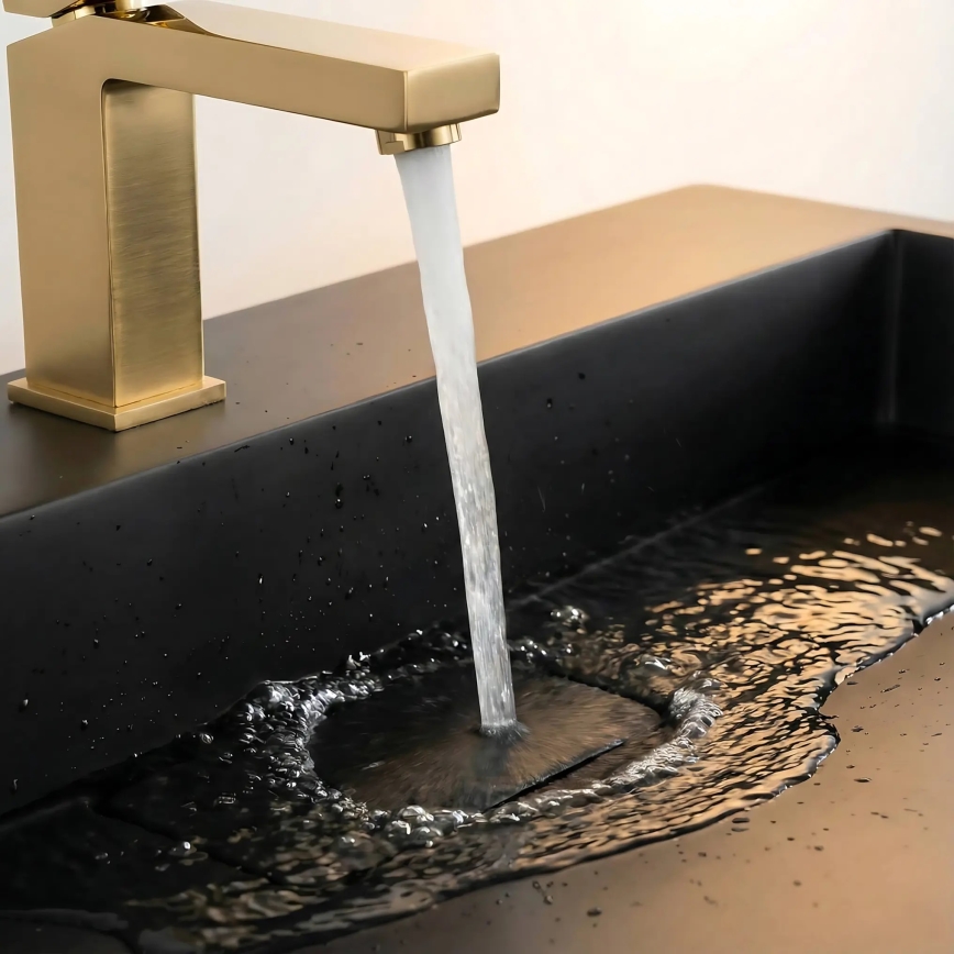 REA-U8779 - Opzetwastafel GOYA 37x60 cm kwartscomposiet/mat zwart