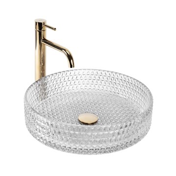 REA-U8881 - Opzetwastafel CRISTAL Ø 39 cm glas/helder