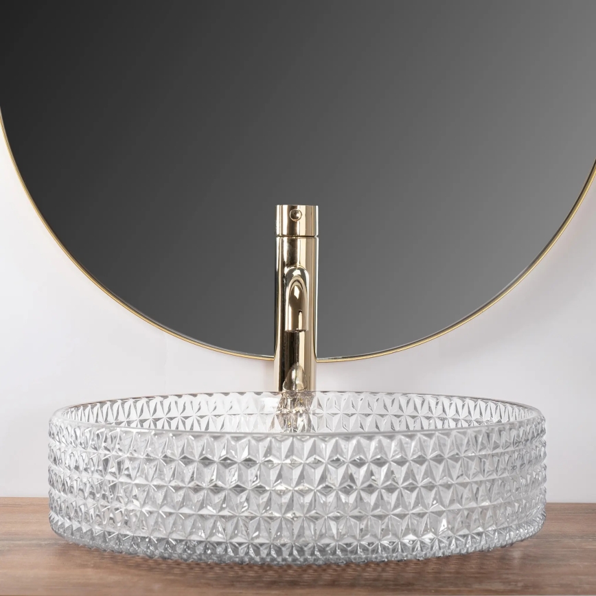 REA-U8881 - Opzetwastafel CRISTAL Ø 39 cm glas/helder