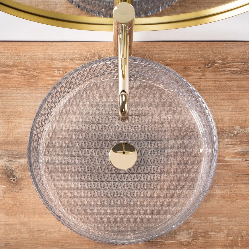 REA-U8881 - Opzetwastafel CRISTAL Ø 39 cm glas/helder