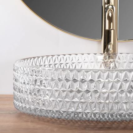 REA-U8881 - Opzetwastafel CRISTAL Ø 39 cm glas/helder