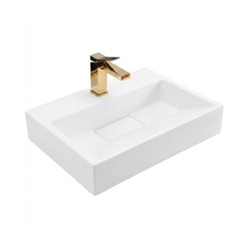 REA-U8900 - Opbouwwastafel GOYA 37x50 cm composiet/mat wit