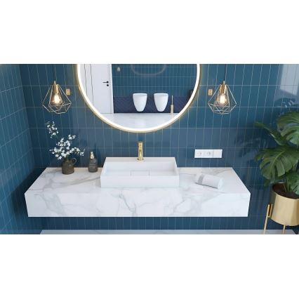 REA-U8900 - Opbouwwastafel GOYA 37x50 cm composiet/mat wit