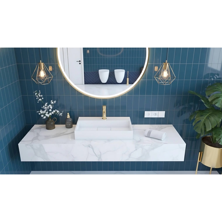 REA-U8900 - Opbouwwastafel GOYA 37x50 cm composiet/mat wit