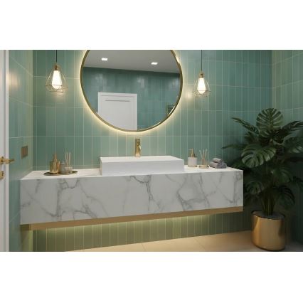 REA-U8901 - Opzetwastafel GOYA 37x60 cm, composiet/mat wit