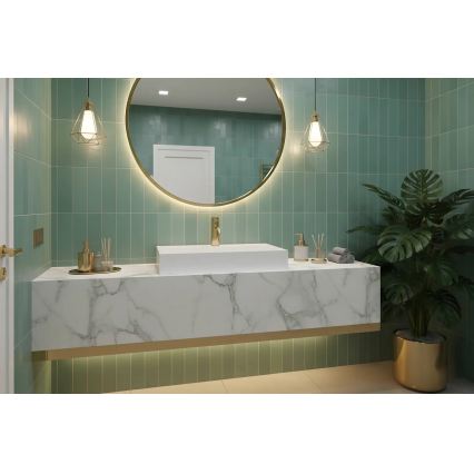 REA-U8902 - GOYA opbouwwastafel 46x70 cm composiet/mat wit