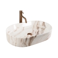 REA-U9239 - Opbouwwastafel NADIA 38,5x61 cm keramiek/beige/steenlook