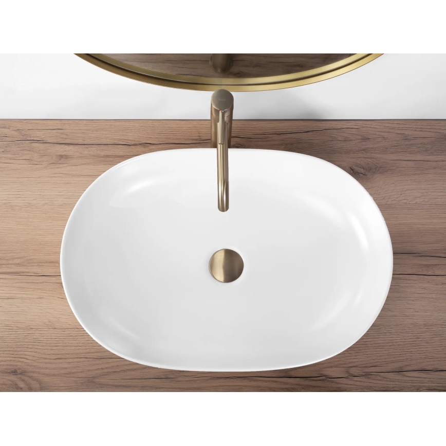 REA-U9653 - Opzetwastafel CLEO 41x60,5 cm keramiek/mat wit