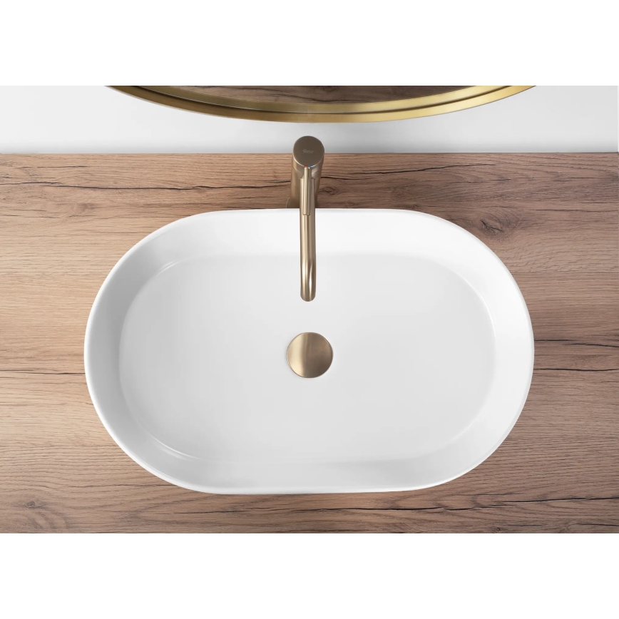 REA-U9657 - Opzetwastafel NADIA 38,5x61 cm keramiek/mat wit