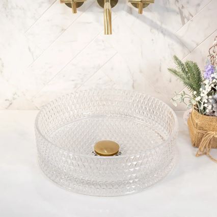 REA-U9670 - Opzetwastafel CRISTAL Ø 35,5 cm glas/helder