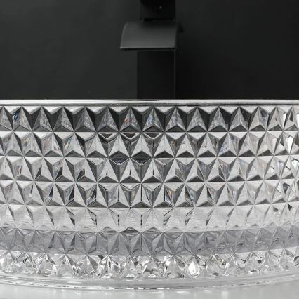 REA-U9670 - Opzetwastafel CRISTAL Ø 35,5 cm glas/helder
