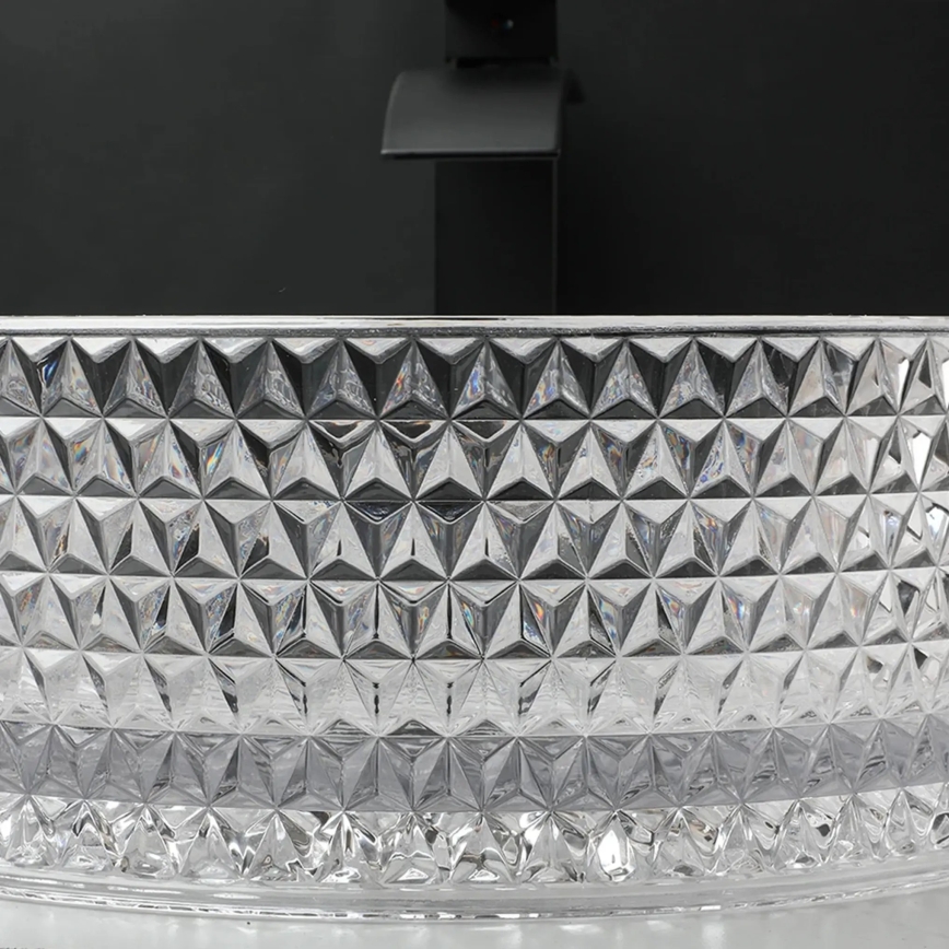 REA-U9670 - Opzetwastafel CRISTAL Ø 35,5 cm glas/helder