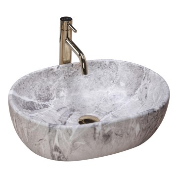 REA-U9888 - Opzetwastafel LARA 35x48,5 cm keramiek/steenlook