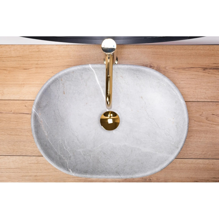 REA-U9889 - Opzetwastafel LARA 35x48,5 cm keramiek/grijs/steenlook