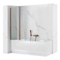 REA-W5696 - Vouwbare badwand AGAT 140x80 cm geborsteld koper/helder