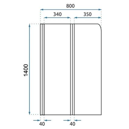 REA-W5696 - Vouwbare badwand AGAT 140x80 cm geborsteld koper/helder