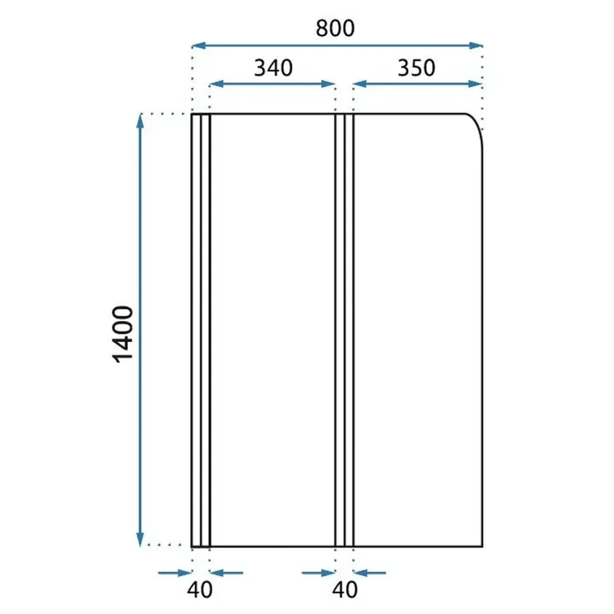 REA-W5696 - Vouwbare badwand AGAT 140x80 cm geborsteld koper/helder