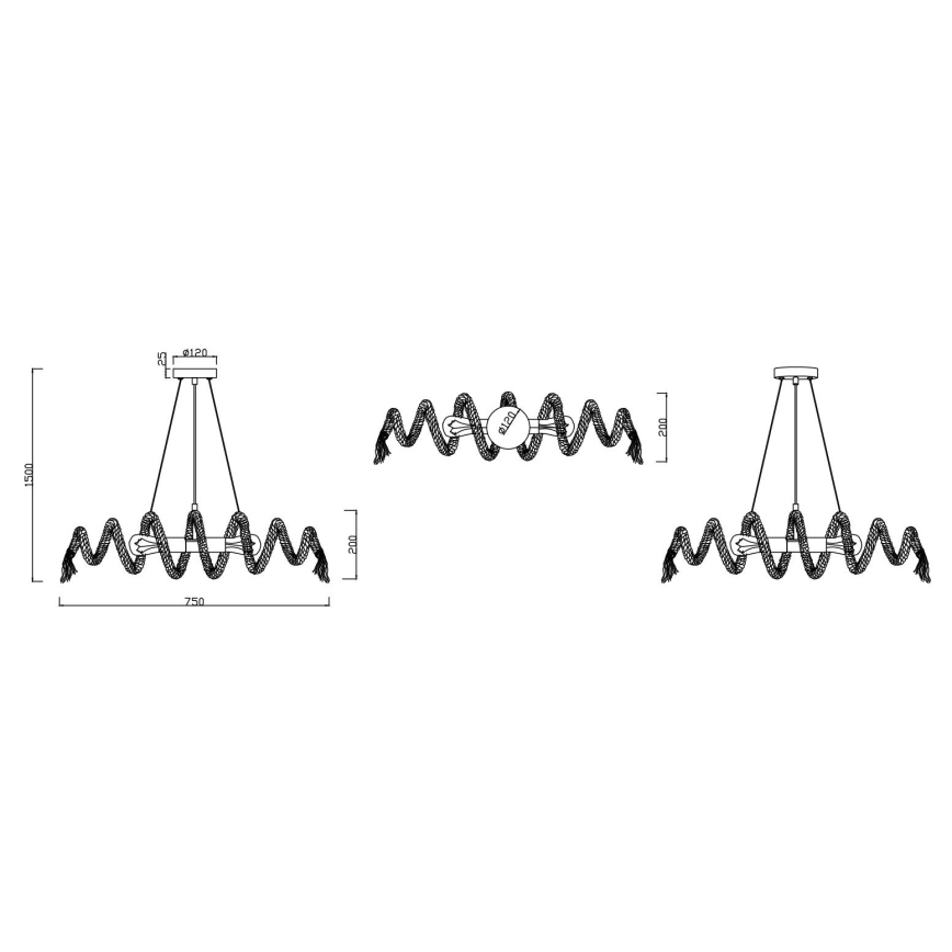 Reality - Hanglamp aan een koord ARI 2xE27/10W/230V